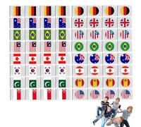 Mahjong Tile Set | 64X Flag Mahjong Tile - Table Card Portable Matching Blocks for Home Indoor Leisure Kids Family Outdoor Seaside Picnic Birthday Gathering
