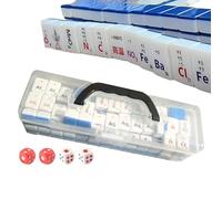 Mahjong Tile Set - Educational Strategy Board Game with Chemistry Elements | Fun Leather Toys for Family, Friends, and Drinking Game Evenings, Unique Twist on Traditional Mahjong