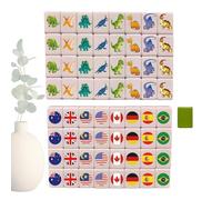 Mahjong Tile Set Game - Portable Flag Design Board Toy Kit | Parent Child Interactive Tabletop Entertainment Strategy Game Compact Travel Friendly Play Set Social Gathering Activity For Family Use