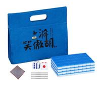 Mahjong Tile Set, Portable Mahjong Set Small, Tablecloth, Carry Bag | Chinese Mahjong Pieces Cube Tile Ruler Carry Bag Table Cloth Small for Family Free