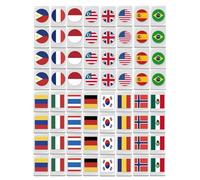 Mahjong Tile Sets - Mahjong Game Set | 24mm Flag Pattern Mahjong Tiles Set With 64 Tiles | Reusable Mahjong Style Tile Sets Funny Mahjong Tiles For Kids
