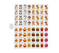 Mahjong Tiles Set, MAh Jongg Set - Mahjong Strategy Game Set - Mahjong with National Flag, 64 Building Bricks, Portable Board Games with Mahjong Tiles for Fun