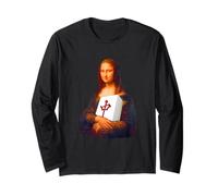 Mahjong Tiles T-Shirt, Funny T-shirt, Mona Lisa, Goods, Clothes, Funny, Men's, Medium Long Sleeve T-Shirt
