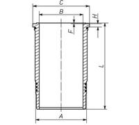 MAHLE 037 LW 00107 001 Cylinder Liner 261.8 mm Length Fits Volvo Renault Trucks
