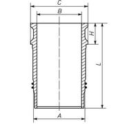 MAHLE 061 LW 00100 001 Cylinder Liner 127 mm Cylinder Bore 139 mm Outer Diameter