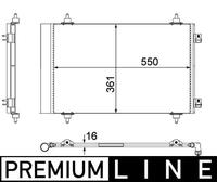 MAHLE ORIGINAL AC 487 000P Air conditioning condenser