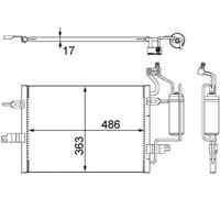 MAHLE A/C Condenser Parallel Cooling Pipes Fits Opel Meriva Vauxhall Meriva