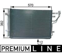 MAHLE AC442000P A/C Condenser Air Con Parallel Cooling Pipes Fits Hyundai Kia