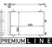 MAHLE Premium Line Aircon Condenser SIMPLE FIT AC447000P for CITROËN XSARA PICAS