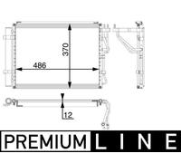 MAHLE AC59000P A/C Condenser Parallel Cooling Pipes Fits Hyundai ix20 Kia Venga
