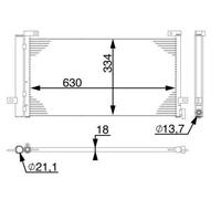 MAHLE AC74000S A/C Condenser Air Conditioning Parallel Cooling Pipes Fits VOLVO