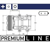 MAHLE ACP88000P A/C Compressor Air Conditioning Air Con 6 Ribs Fits Ford