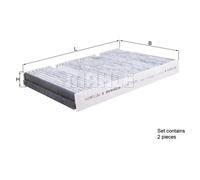 MAHLE LAK 1377/S Interior Cabin Air Filter - Carbon Activated Pollen Filter - with odor protection - Car