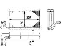 MAHLE A/C Evaporator Parallel Cooling Pipes Fits Alpina B5 BMW 5 Series 6 Series