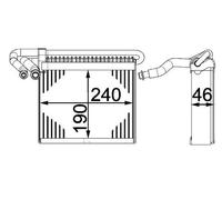 MAHLE AE70000P A/C Evaporator Air Con LHD Parallel Cooling Pipes Fits Ford