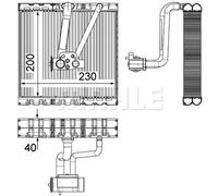 MAHLE AE 93 000P EVAPORATOR AIR CONDITIONING