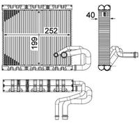 MAHLE AE106000P A/C Evaporator Parallel Cooling Pipes Fits Audi Mercedes-Benz VW