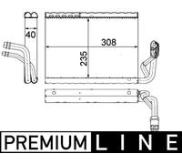 MAHLE AE91000P A/C Evaporator LHD Parallel Cooling Pipes Fits Mercedes-Benz