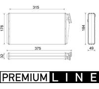 MAHLE Premium Line Interior Heater Core AH295000P for VOLVO TRUCKS etc