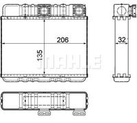 MAHLE ORIGINAL AH 87 000P Heater matrix