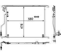 MAHLE Aircon Condenser AC334000S for MB S-CL. (W220/C215) etc