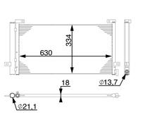MAHLE AC74000S A/C Condenser Air Conditioning Parallel Cooling Pipes Fits VOLVO