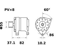 MAHLE Alternator MG 223 14V 120A MG223