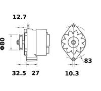 MAHLE Alternator MG 272 14V 65A MG272