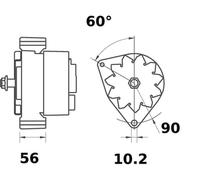 MAHLE Alternator MG 563 14V 45A MG563