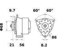 MAHLE Alternator MG 627 28V 35A MG627