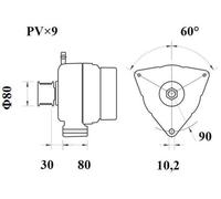MAHLE Alternator MG 792 28V 110A MG792