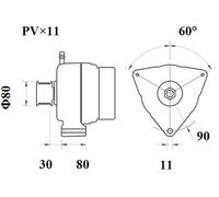 MAHLE Alternator MG 793 28V 80A MG793