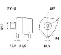 MAHLE Alternator MG 811 28V 100A MG811