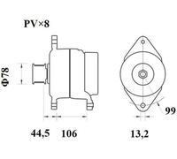 MAHLE Alternator MG 817 28V 120A MG817