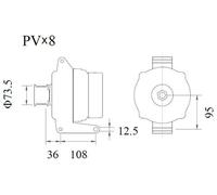 Alternator 74mm Belt Pulley Diameter 80A Charging Current Replacement MAHLE