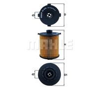 Mahle Car Oil Filter OX1075D - for Precision OE Matching Fit and High Quality