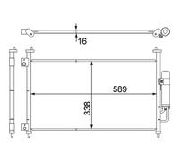 Mahle Condenser for Honda Civic i-CTDi N22A2 2.2 October 2005 to March 2011
