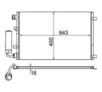 Mahle Condenser for Nissan Qashqai HR16DE 1.6 Litre July 2010 to December 2014