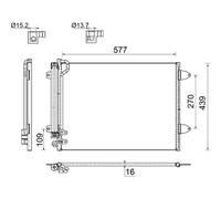 Mahle Condenser for VW Passat TDi 105 CAYC 1.6 December 2009 to March 2011
