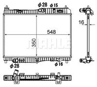 MAHLE Coolant Radiator CR1896000S for FORD FIESTA VI 2008- etc