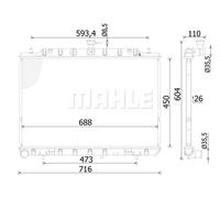 MAHLE Coolant Radiator CR2424000S for NISSAN X-TRAIL etc