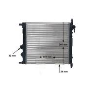 RADIATOR ENGINE COOLING CR 831 001S FOR SKODA VW SEAT CPGA/CHYB/CHYA 1.0L 3cyl