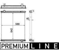 Mahle Original Engine Radiator CR380000P - Premium Line, Brazed cooling fins, No frame - IVECO