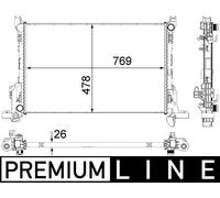 MAHLE CR84000P Engine Radiator Brazed Cooling Fins Fits Opel Renault Vauxhall