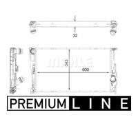 MAHLE Premium Line Coolant Radiator CR1923000P for BMW 335I E90 AT etc