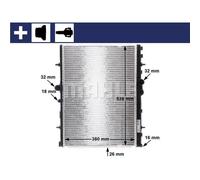 Mahle Engine Cooling Radiator CR 31 000S - Genuine OE Quality for Citroen