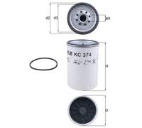 MAHLE ORIGINAL KC 374D Fuel filter