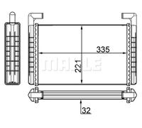 Mahle HGV Interior heat exchanger - AH119000S