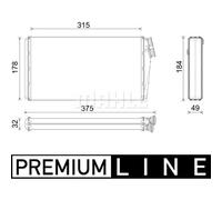 MAHLE Premium Line Interior Heater Core AH295000P for VOLVO TRUCKS etc