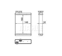 MAHLE ORIGINAL AH 266 000S Heater matrix